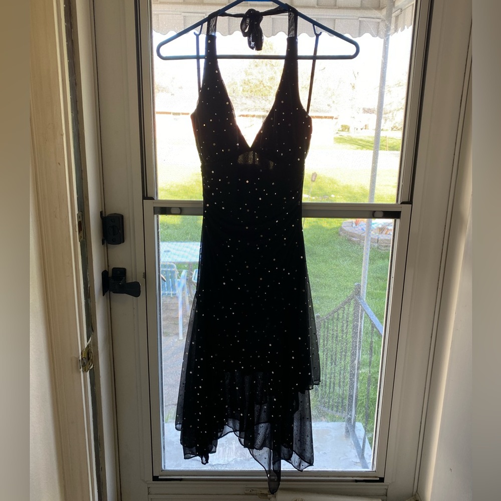 Elegant Black Halter Dress